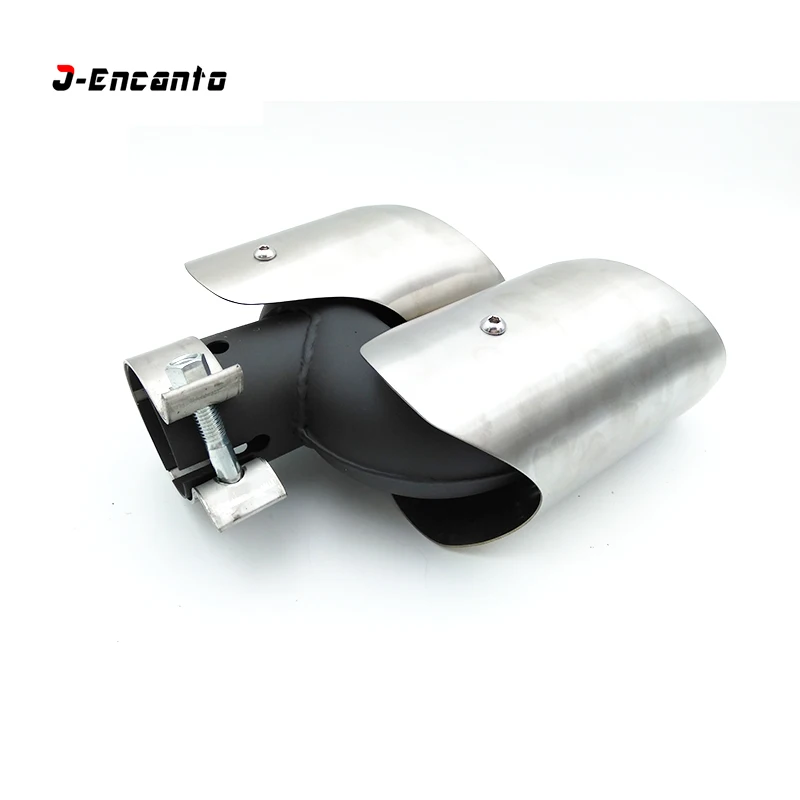 

High quality 304 Stainless Steel Exhaust Tips Muffler Modified Tail throat Pipe For Porsche 2014-2017 Macan S style Double layer