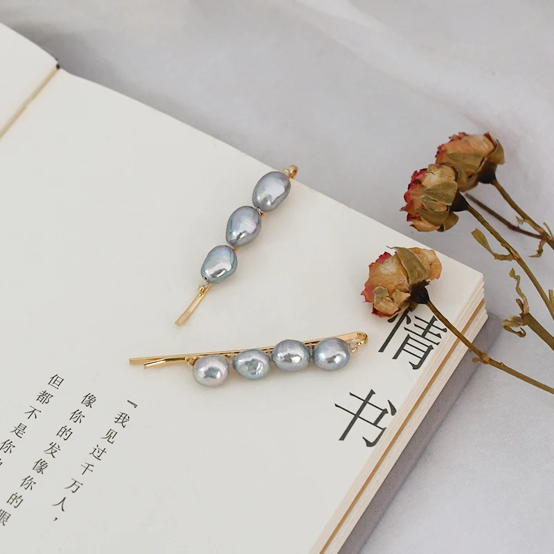 ASHIQI натуральный пресноводный жемчуг заколки невидимки для волос аксессуары