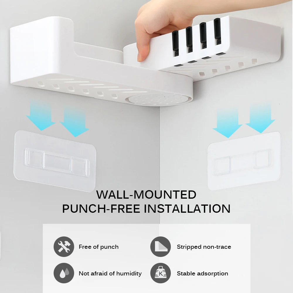 Пластик для хранения в ванной на кухне стеллаж Органайзер угловая душевая полка