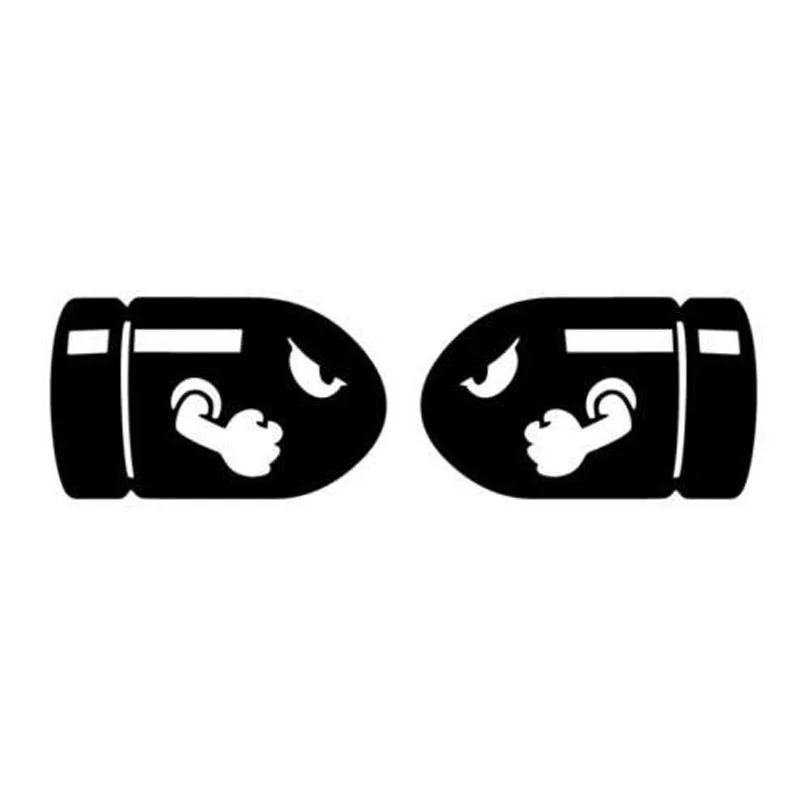 

Personality Car Sticker 2PCS(Left & Right) Bullet Bill Decals Super Mario Motorcycle Anti-UV Reflective Decal 21cm*6cm