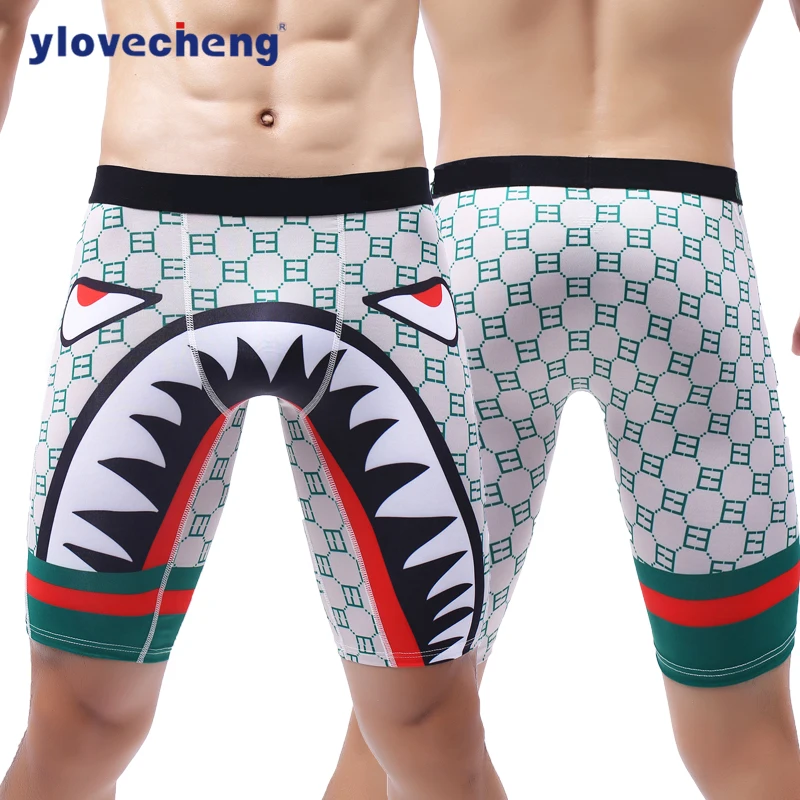

New Men's lengthened sports boxer animal totem printed thin men's boxers Comfortable breathable moisture wicking men's underwear