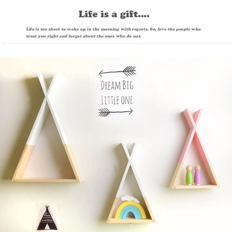 1 Pcs Wood Wall Storage Shelf Stacks Children Kids Living Room Decoration Frame DNJ998 | Дом и сад