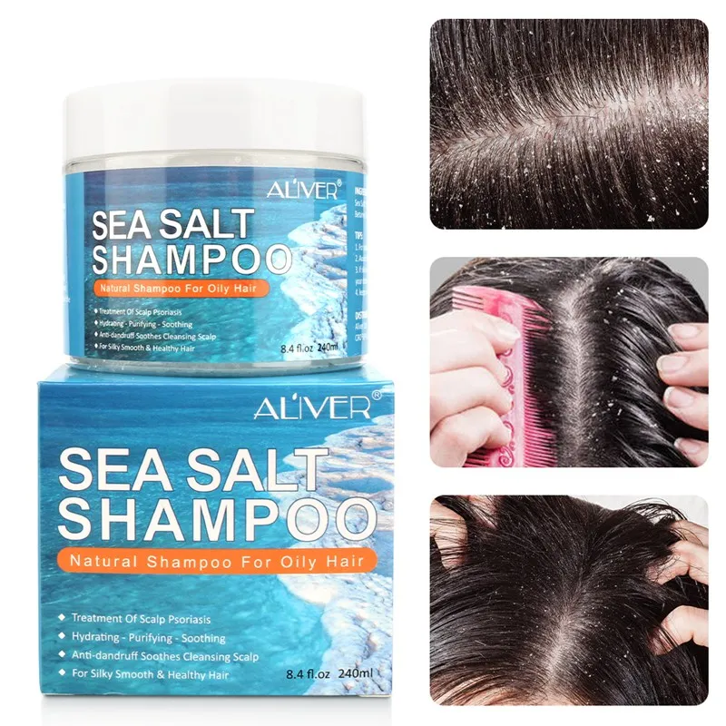 

240ml Natural Sea Salt Shampoo Hair Treatment Shampoo For Scalp Psoriasis Itching Scalp And Dandruff