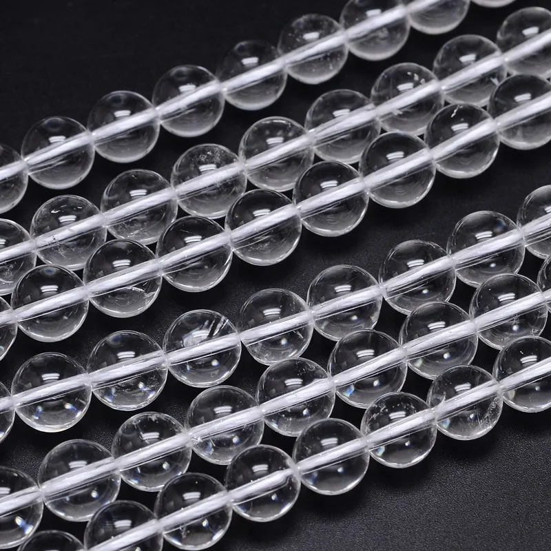 

2 Strand Approx 28pcs/lot 14mm Transparent Clear Round Natural Grade A Quartz Crystal Beads, Hole: 1.2mm; 15.5"