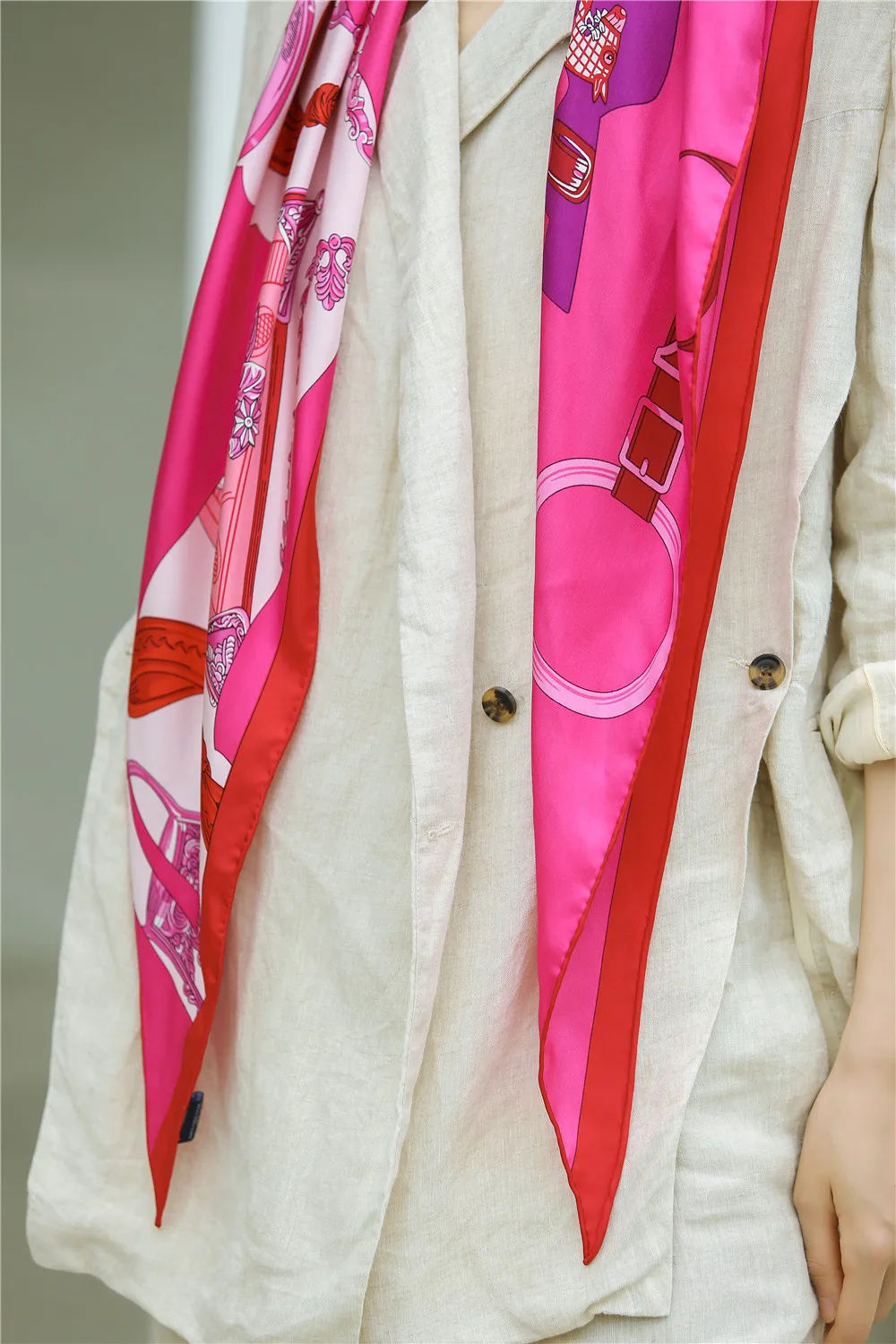 

54*170cm Silk Scarf Women's Square Scarf Silk Mulberry Silk Small Square Scarf Diamond Silk Scarf All-match Printing Scarf