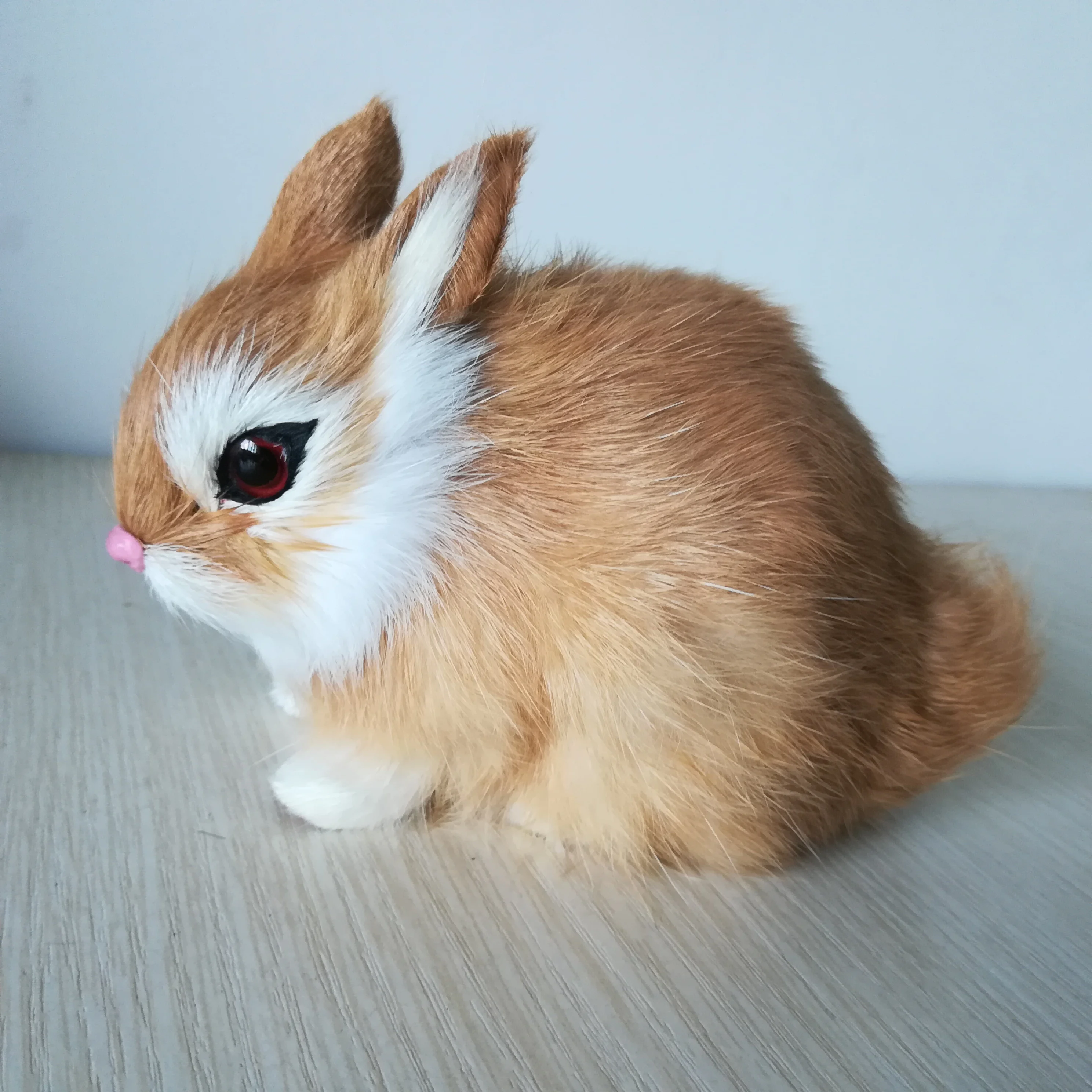 

real life toy yellow rabbit about 13x10cm hard model handicraft,plastic&furs rabbit home decoration toy Xmas gift w0027