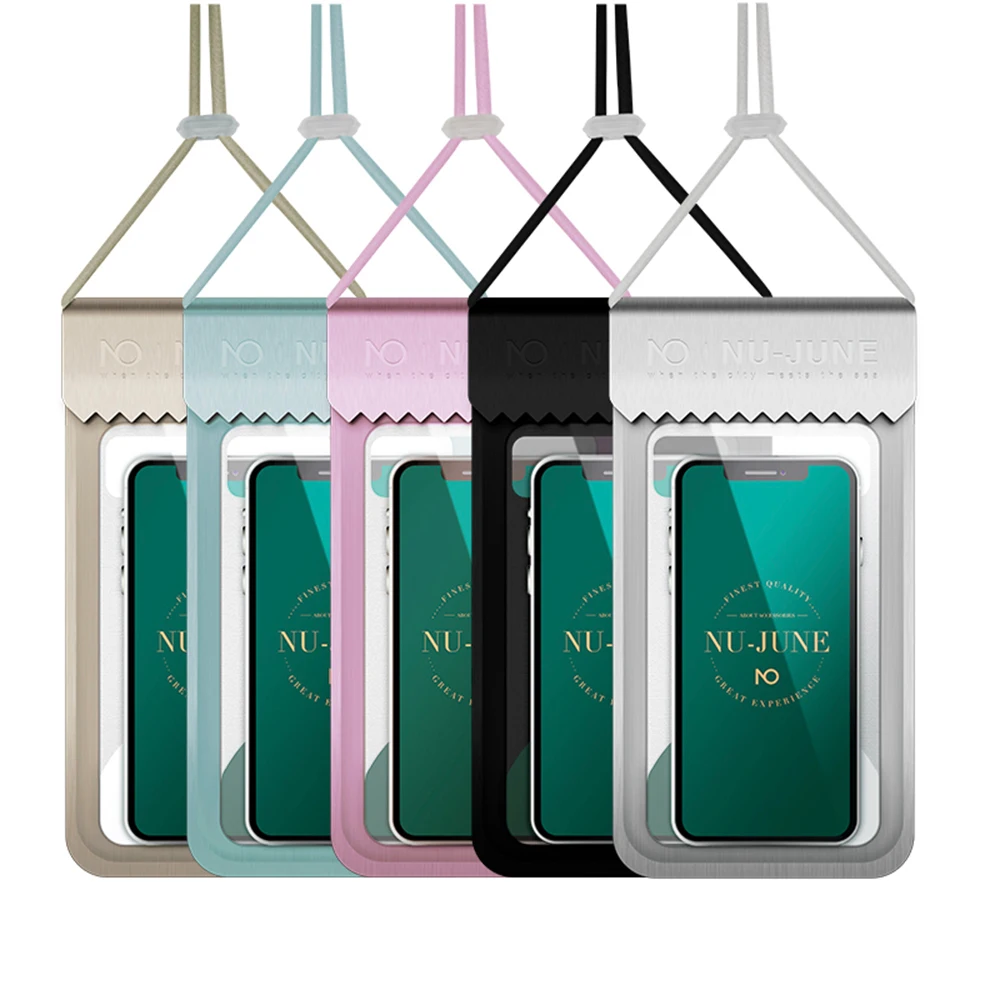 Nu-June Mobile Phone Waterproof Bag TPU Waterproof Diving Phone Waterproof Bag Case For Under 6.5 Inches Swimming  Beach Outdoor