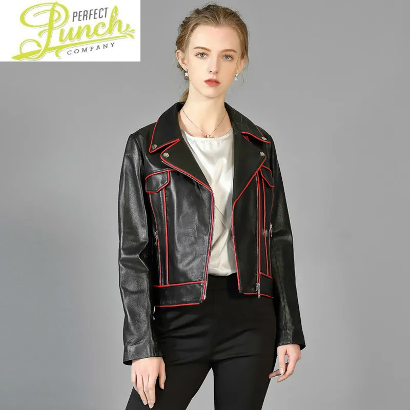 Real Leather Women's Genuine Short Sheepskin Coat Blazer Fashion Biker Motorcycle Jacket 2021 V1724 KJ5516