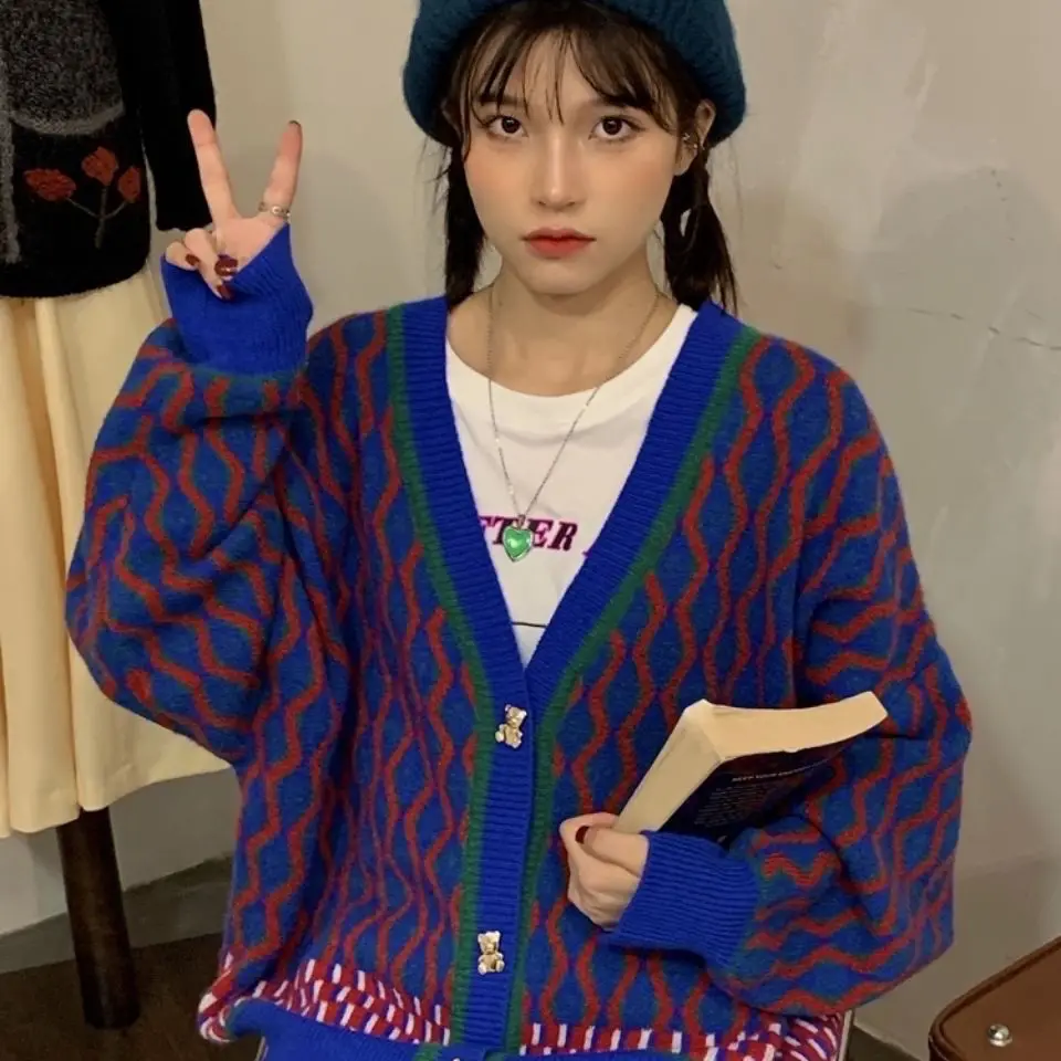 

Knitted Cardigan Women's Autumn and Winter Korean Version Loose Pink Tender Gentle Wind Sweater Women's Coat Tide