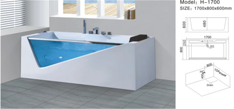 Модное акриловое джакузи для массажа ванна с подушкой |