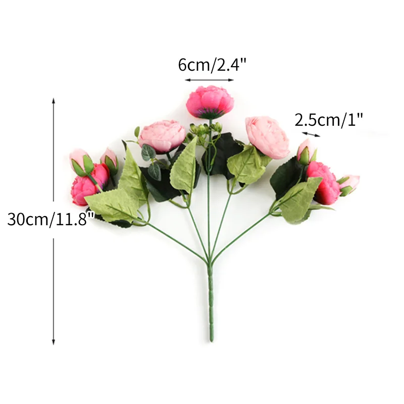 30 см розы Искусственные цветы Букеты Свадебные 5 больших голов искусственные