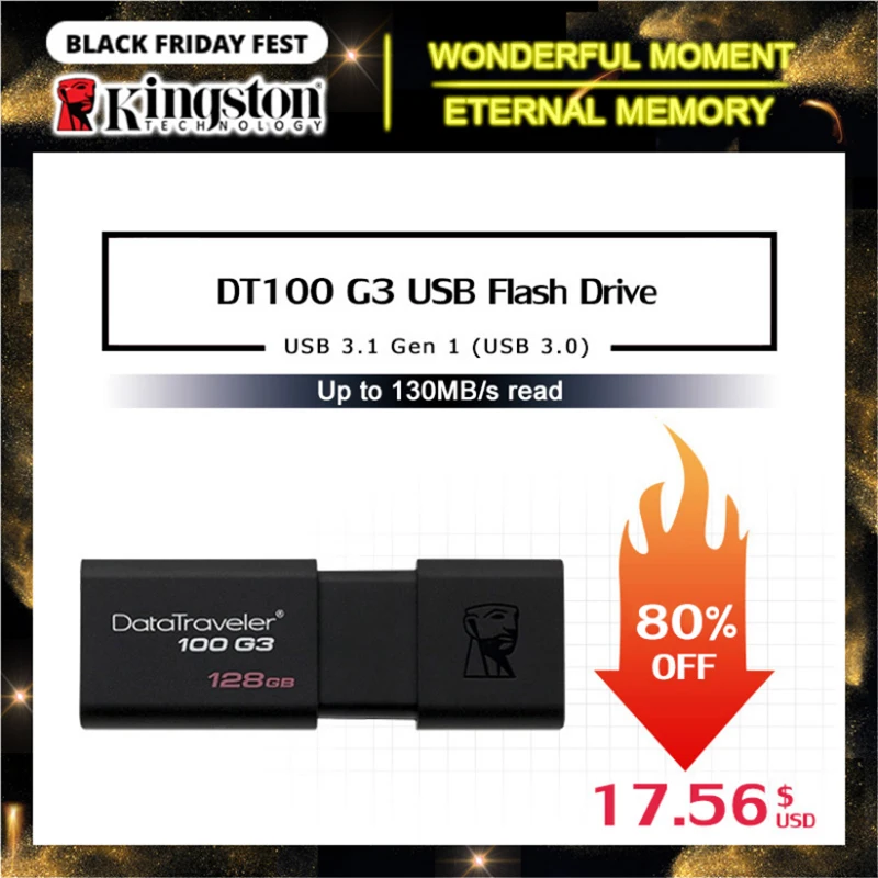 Kingston DataTraveler USB флеш накопители 64 Гб 128 ГБ накопитель 8 3 0 высокоскоростные флешки 32