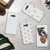 daisy flower phone case transparent for samsung galaxy a71 a21s s8 s9 s10 plus note 20 ultra