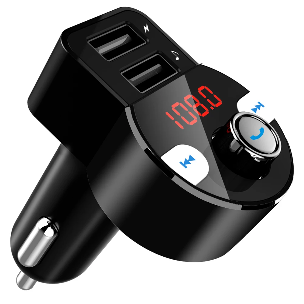 

HK203 Car FM Transmitter Bluetooth 5.0 Hands Free MP3 Player 3.1A USB Charger Outdoor Personal Car Parts Decoration