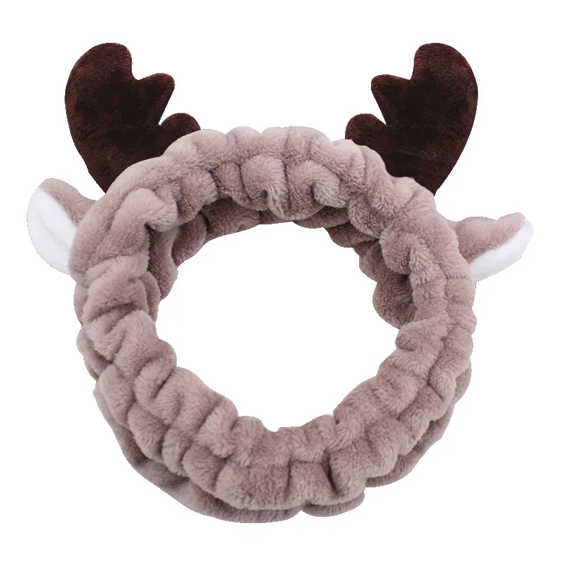 Милые животные, коралловый флис, макияж, бант, повязка на голову для женщин, для мытья, для ванной, косметика, повязка на голову, эластичные мягкие аксессуары для волос в виде тюрбана