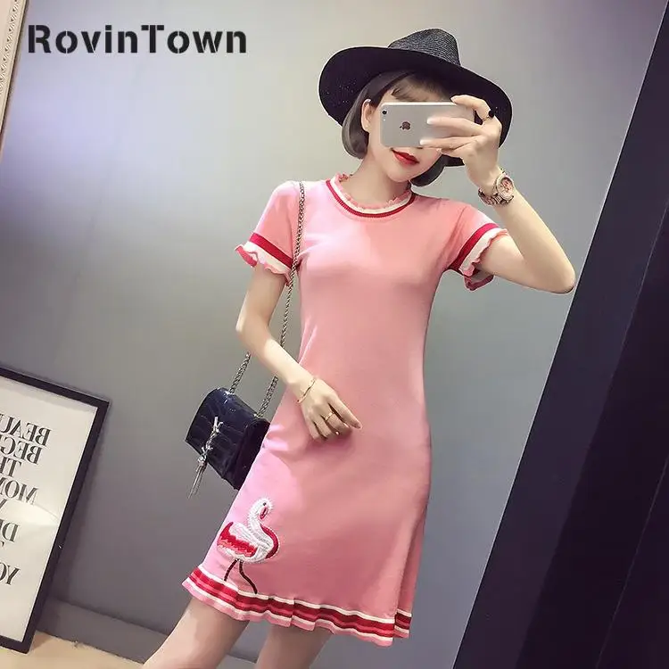 Женское Повседневное платье розового и черного цвета на весну лето милое