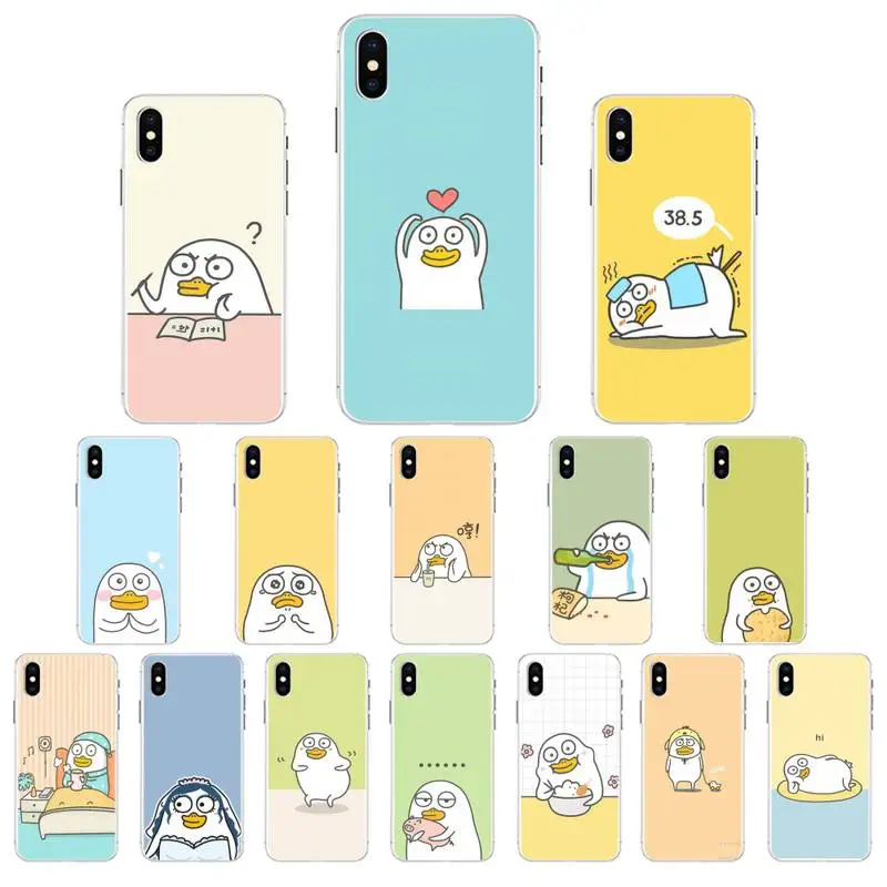 FHNBLJ корейский милый мультяшный чехол с уткой для телефона iPhone X XS MAX 11 12 pro max 6 6s 7 7plus