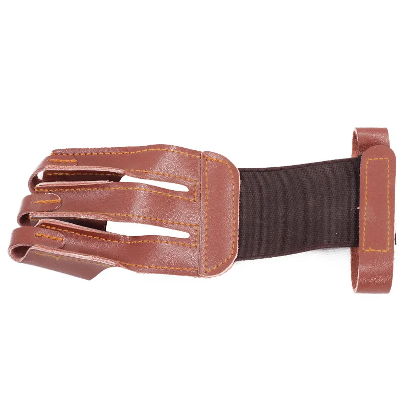 3 защита пальцев Защита коровья кожа защиты перчатки для стрельбы из лука на