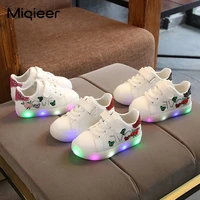 2021 new autumn children sneakers kids luminous glowing casual shoes with led girls pu leather soft non slip boys sport shoes