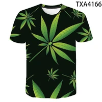 boy girl kids summer fashion short sleeve t shirt weed leaf leaves 3d printed t shirt men women children weed plant casual tops