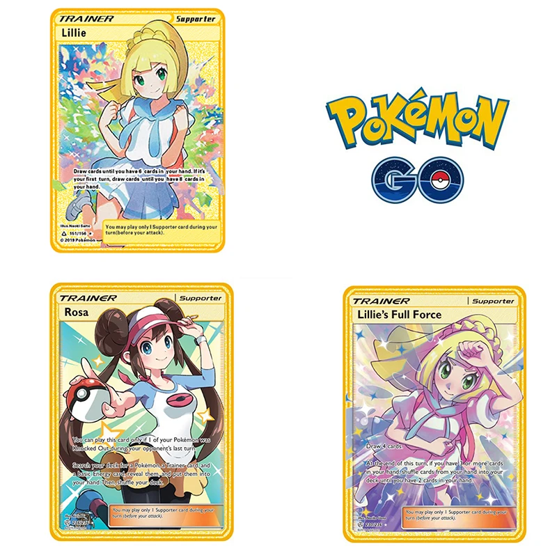 

Покемон карта Золотая Vmax карта Lillie Rosa английская Покемон карта коллекционные игрушки для детей