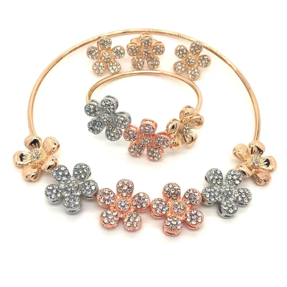 F & Y Дубай Золотой красочный комплект украшений нигерийское свадебное ожерелье