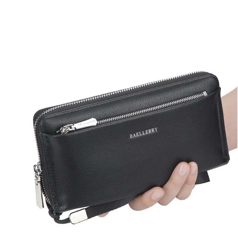 Новинка 2020 мужские кошельки длинный мужской кошелек вместительный на молнии |