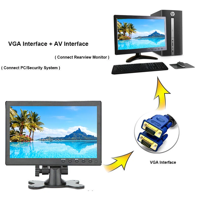Портативный 10 1 дюймов ЖК дисплей hd сенсорный экран монитор ПК ips 1920x1200 небольшой