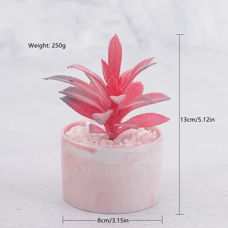 Мраморный керамический цветочный горшок имитация суккулентов искусственный