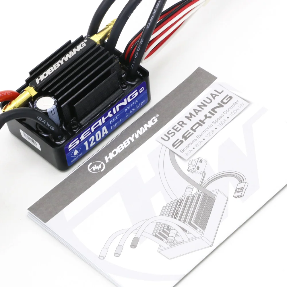 Электронный регулятор скорости Hobbywing 2 6S Seaking 120A V3 ESC для радиоуправляемых