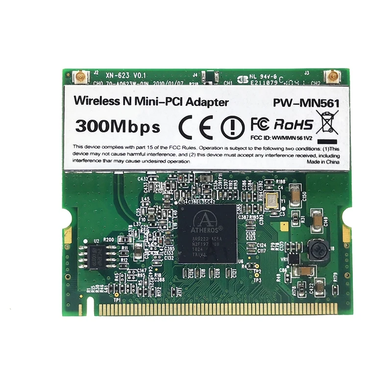 

AR9223 сетевая карта DNMA-91 PW-MN561 мини PCIE 300 Мбит/с 2,4G, Wi-Fi, карта для XP Win7 Win8 Win10 Linux рос