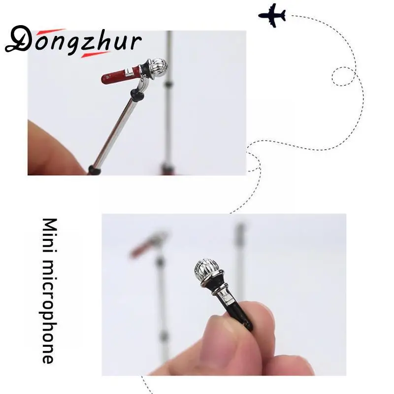 

1pcs Simulation Mini Microphone Model 1:12 Doll Houses Miniature Play Dollhouse Accessories Gifts Kids Ornament Decor Scene U4Q0