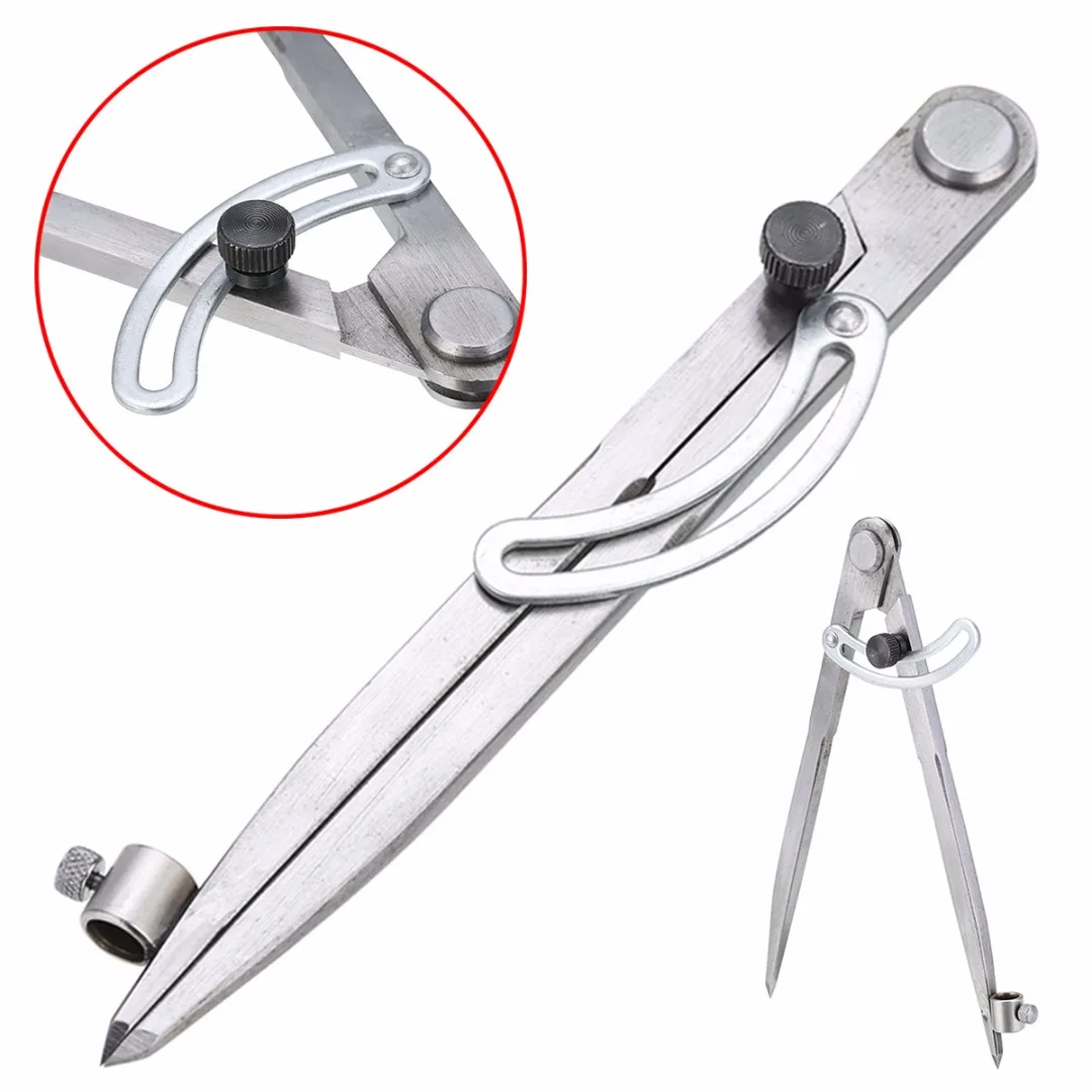 

1pc Stainless Steel Scriber Divider Wheel Compass Leather Stitch Hole Distance Measure Compass Leather Divider Tool