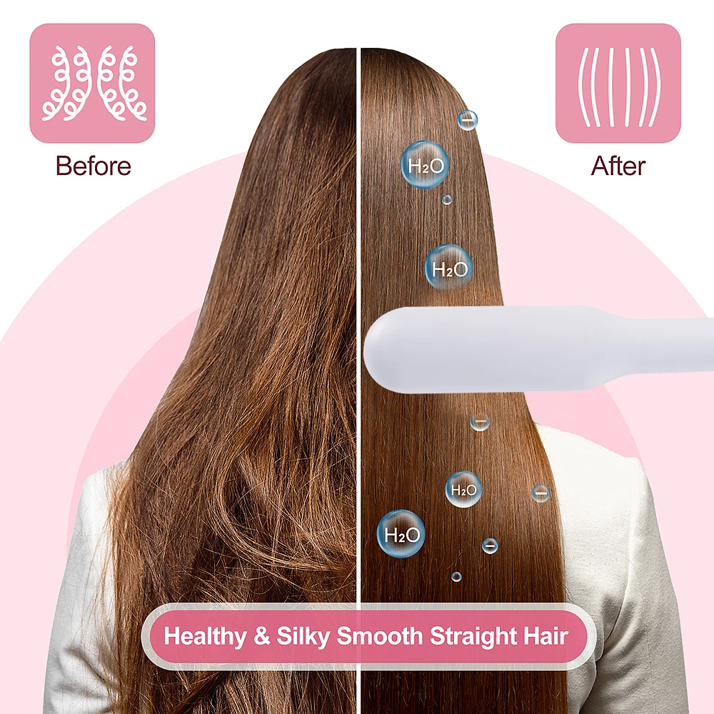 

Hot Hair Straighteners Brush Women Hair Styler Curling Iron Electric Hot Comb Straightener Fast Heating Curler Hair Caring Tools