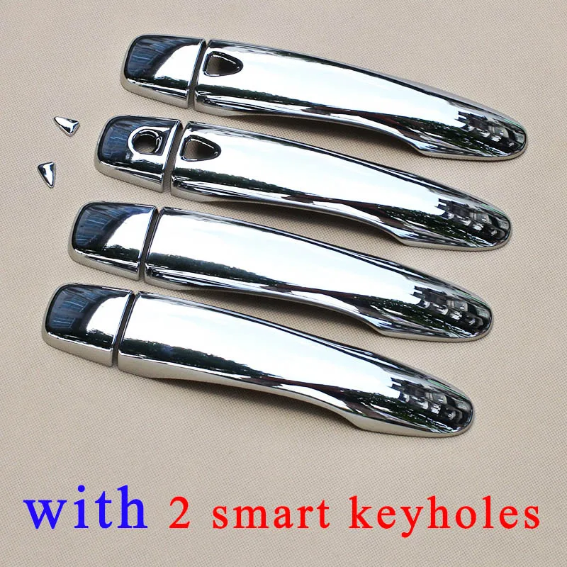 With 2 Smart keyhole Хромированные дверные ручки защитную крышку Подходит для Nissan Qashqai J11 космического аппарата изгой, спортивные аксессуары 2106 - Цвет: With 2 Smart keyhole