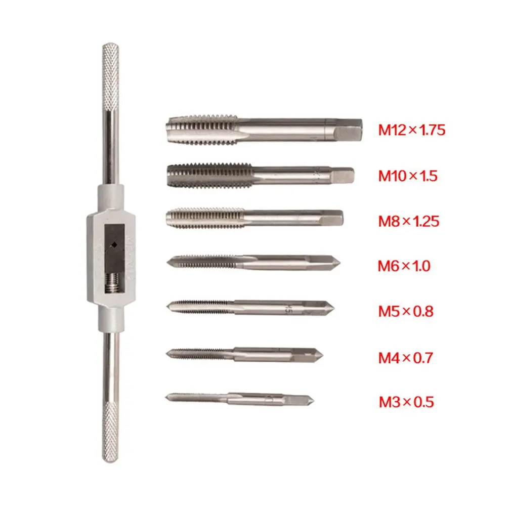 8 шт./компл. метрические металлические метчики из быстрорежущей стали набор