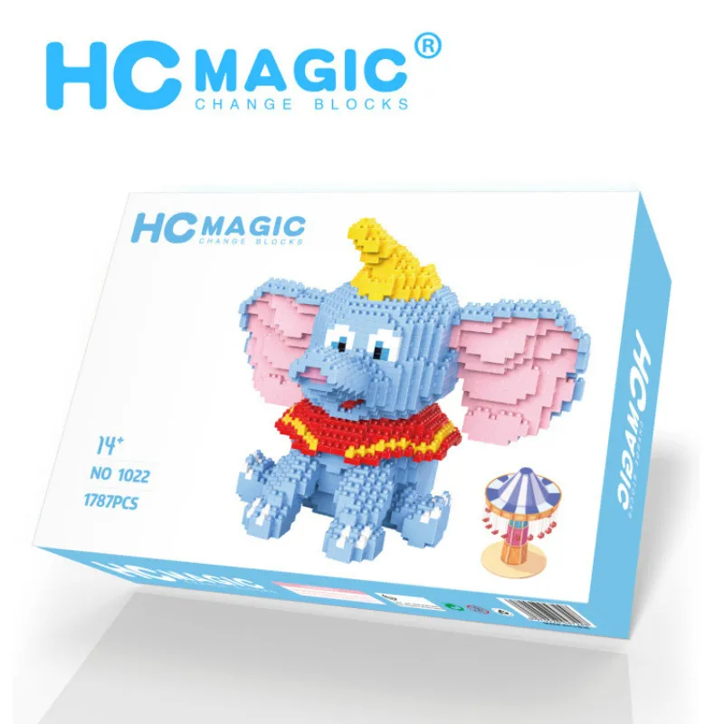 1787 шт. 1022 мини блоки мультфильм Dumbo Модель Строительные кирпичи милый слон пластиковые Развивающие игрушки для детей Подарки