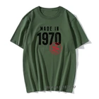 Винтажная футболка из 1970 хлопка с круглым вырезом для мужчин, 100%