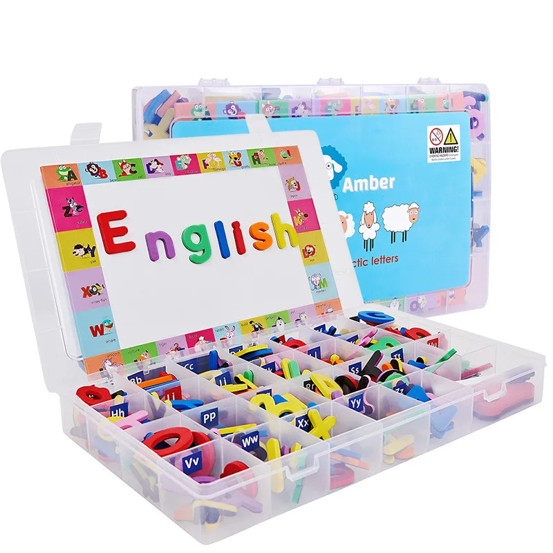 

238 pieces of magnetic letter sticker boxed Montessori toy capital letter magnet educational educational toy set children's gift