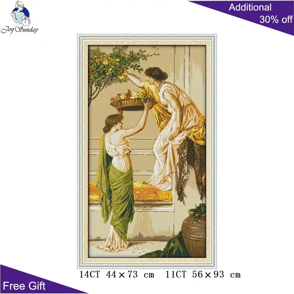 

Joy Sunday цветок для женщин R490 Счетный штампованный домашний Декор Цветы создание красоты Вышивка Набор для вышивки крестиком своими руками