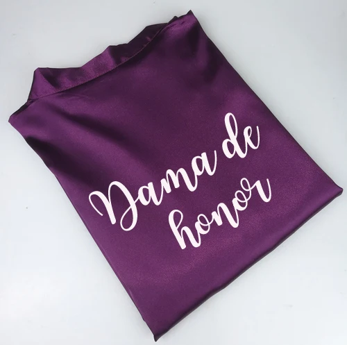 dama de honor C& Fung Королевский puple novia Атласный халат для женщин dama de honor Espanol испанская Свадьба madre del novio вечерние Халаты для невесты - Цвет: dama de honor