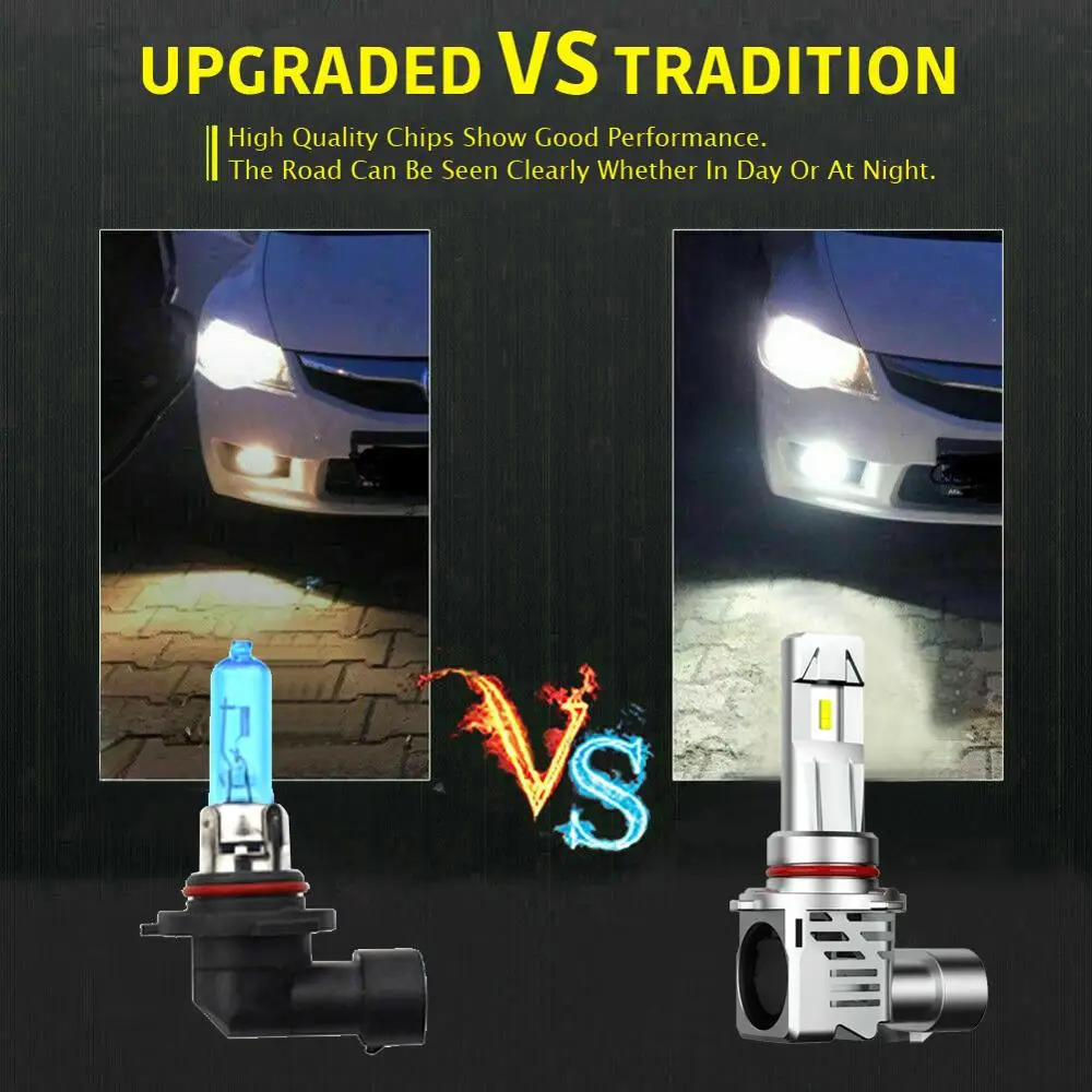 

4Pcs 9005 9006 LED Headlight Kit Combo Bulb 6500K Xenon White Headlight Fog Light High Low Beam For ATV For SUV For Jeep Truck