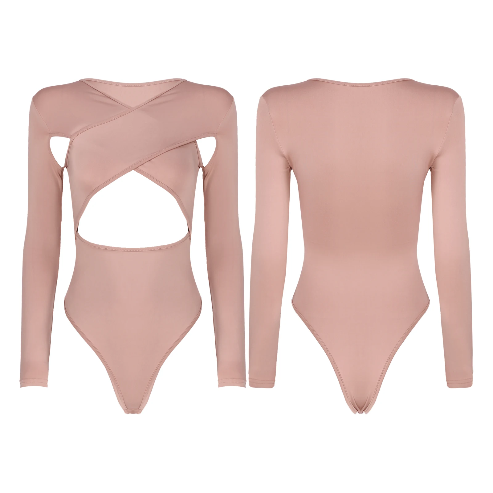 

Женское боди с длинным рукавом и открытым животом, 1 шт.