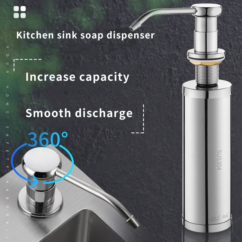 

Soap Dispenser Kitchen Sink Detergent Bottle Push Bottle Sink Dishwashing Detergent 304 Stainless Steel Push Bottle