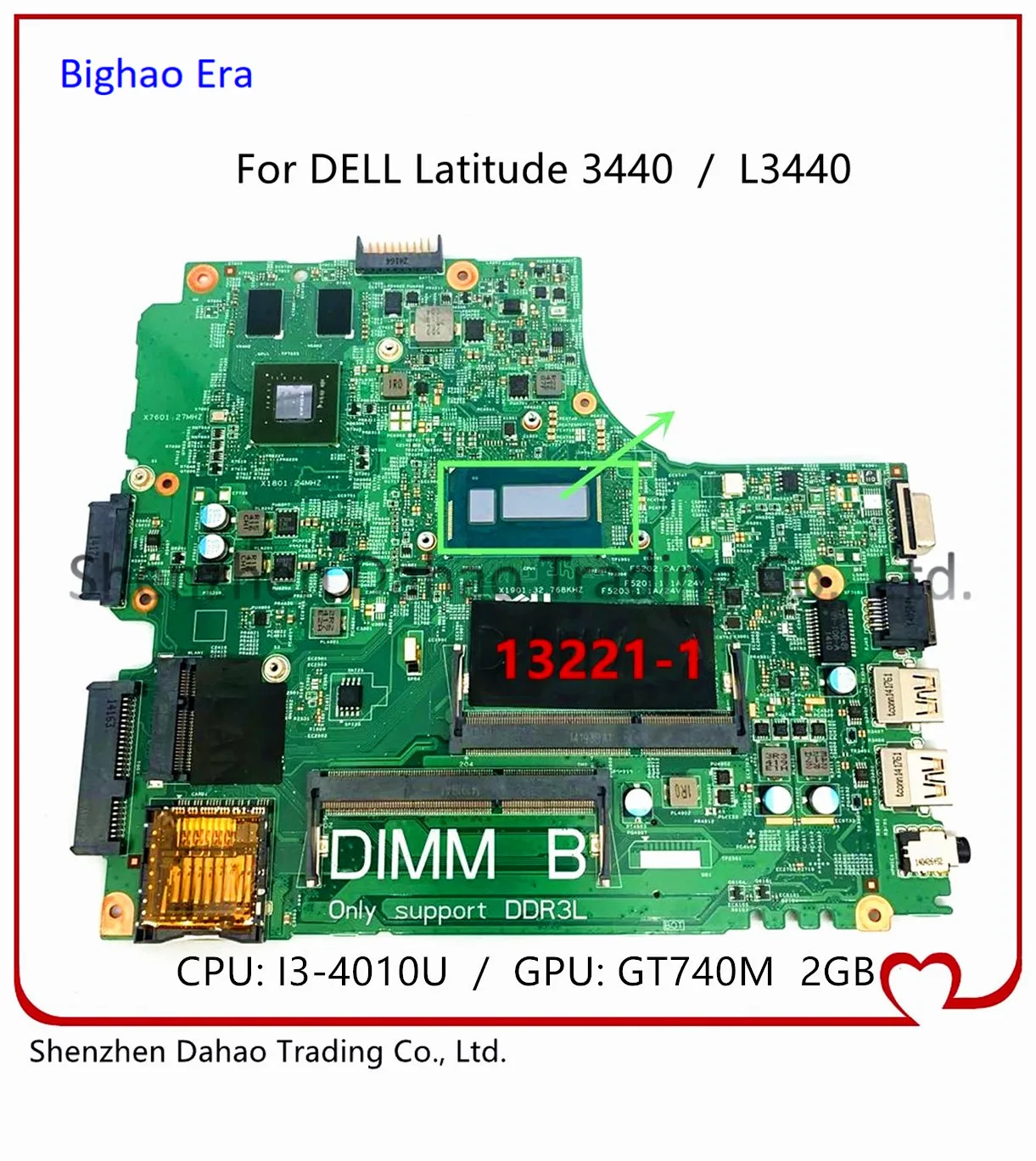 

CN-0NJ6T0 0NJ6T0 NJ6T0 For DELL Latitude 3440 Laptop Motherboard DL340-HSW PWB:WVPHP 13221-1 MB With i3-4010U GT740M 2G-GPU Test