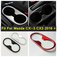 lapetus auto styling front seat water cup holder frame cover trim red matte carbon fiber for mazda cx 3 cx3 2016 2021