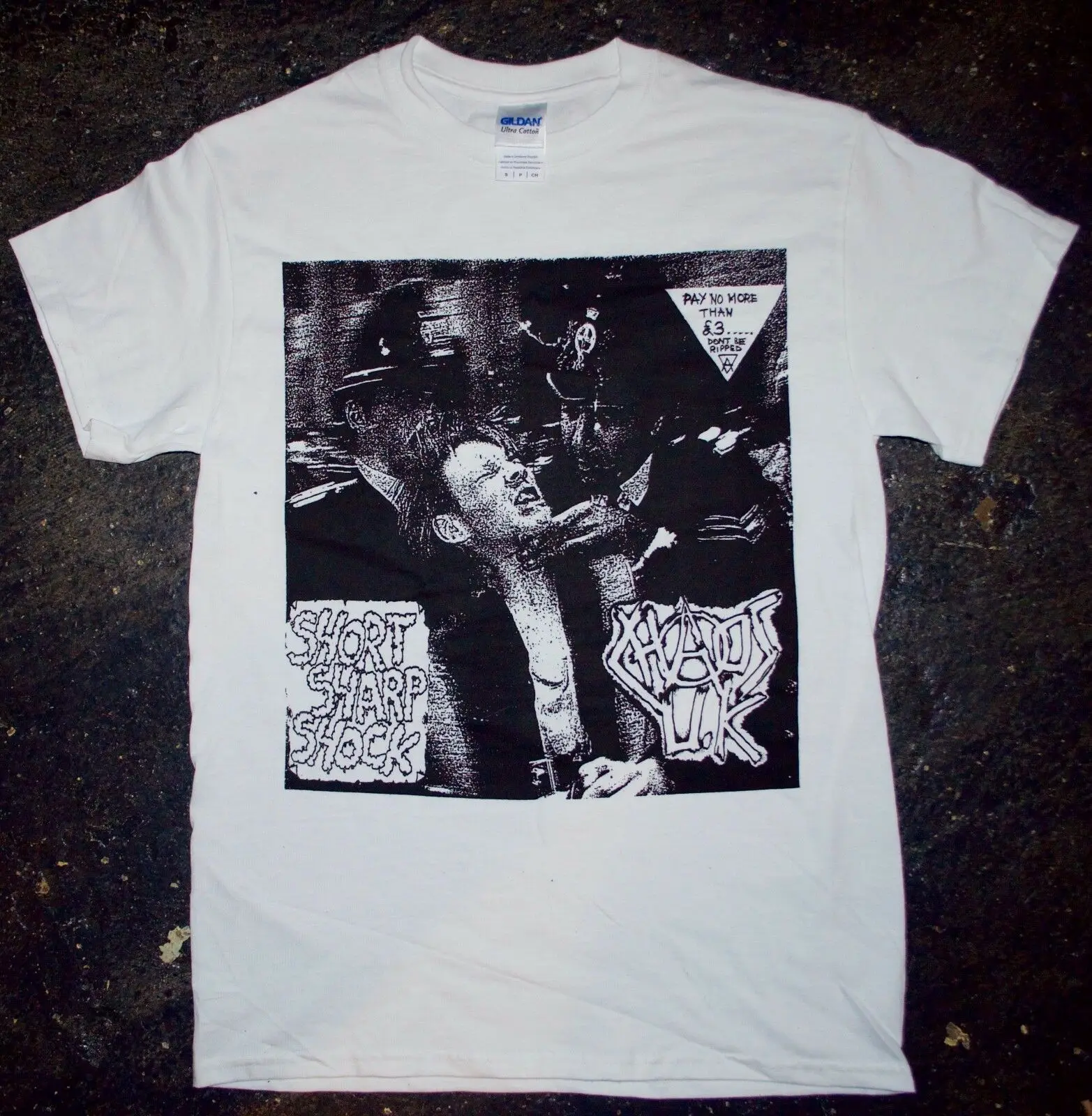 Хаос Великобритания-короткая острая амортизирующая Футболка (панк kbd разрядка uk82