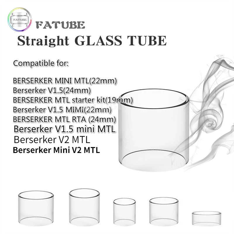 FATUBE Glass tube for BSKR Berserker V1.5 MINI MTL V2 RTA Starter Kit / Berserker Mini V2