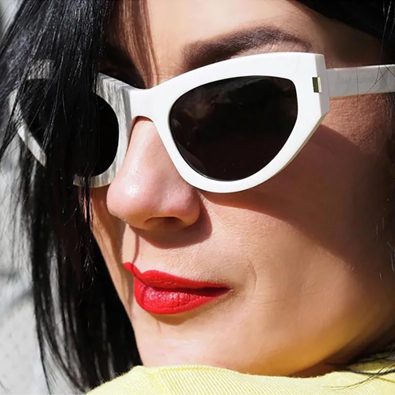 2021 Винтажные Солнцезащитные очки кошачий глаз женские Винтажные белые красные черные солнцезащитные очки женские Cateyes солнцезащитные очки...