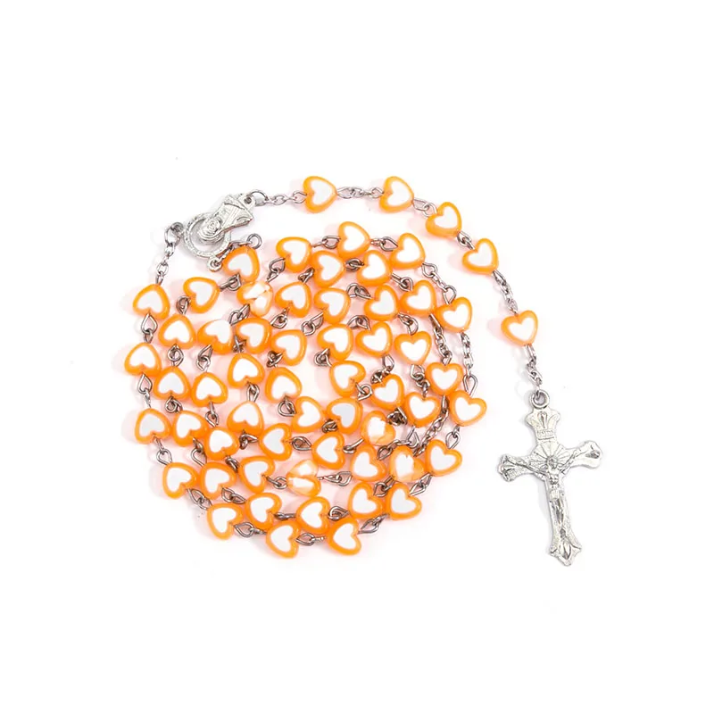 Крещение хрустальный бисер Розария 8 мм Сердце ожерелье из бисера Роза сердце